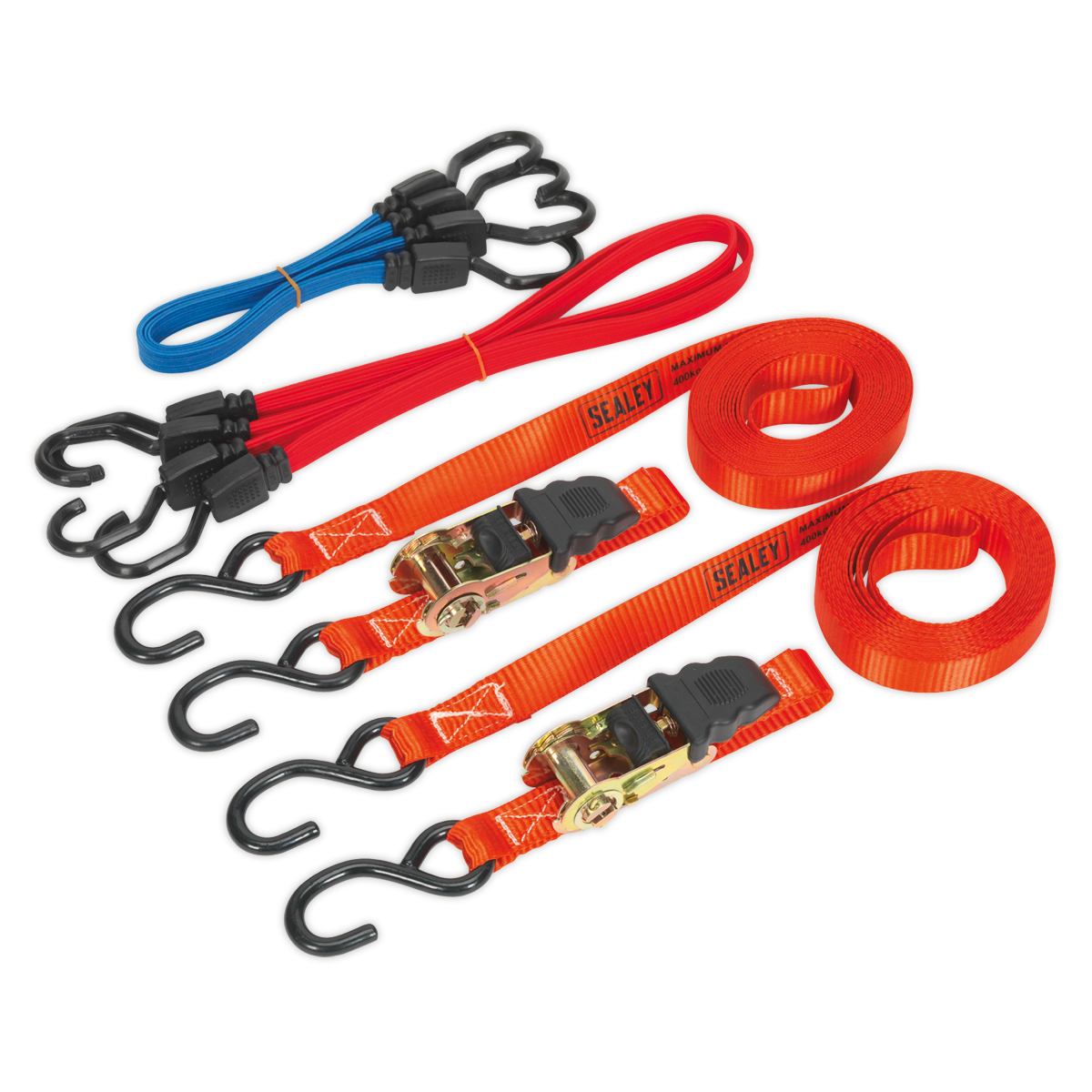 Ratchet Strap & Bungee Cord Set 6pc