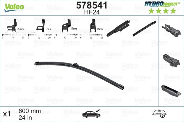 VALEO -  Wiper Blade - Hydroconnect 600mm 24"
