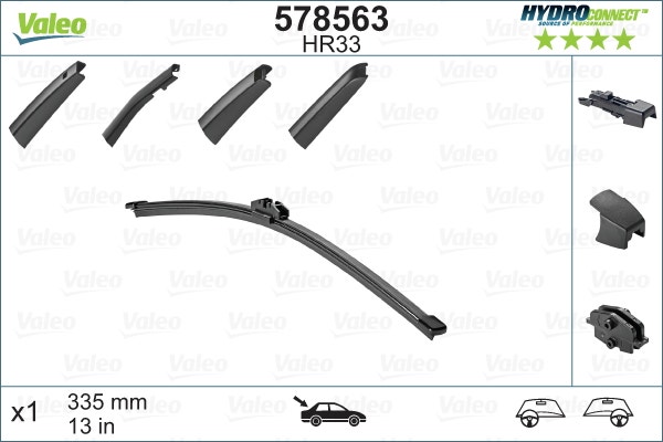 VALEO -  Wiper Blade - Hydroconnect 335mm 13"