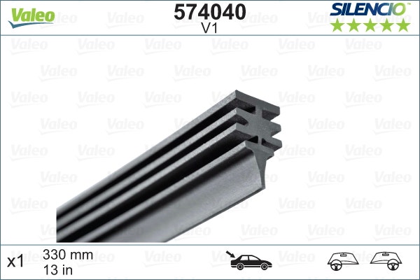 VALEO -  Wiper Blade - Rubber Single - 330mm 13"