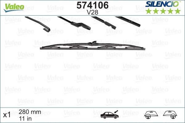 VALEO -  Wiper Blade - Silencio Conventional - 280mm 11" - Single