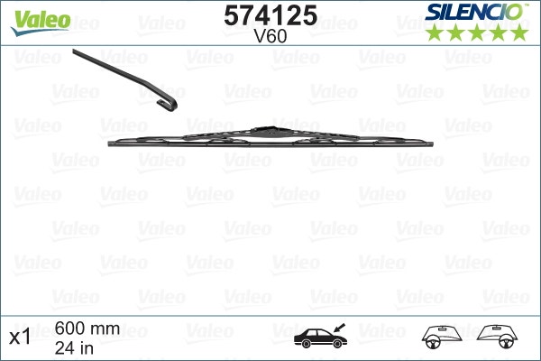 VALEO -  Wiper Blade - Silencio Conventional - 600mm 24" - Single