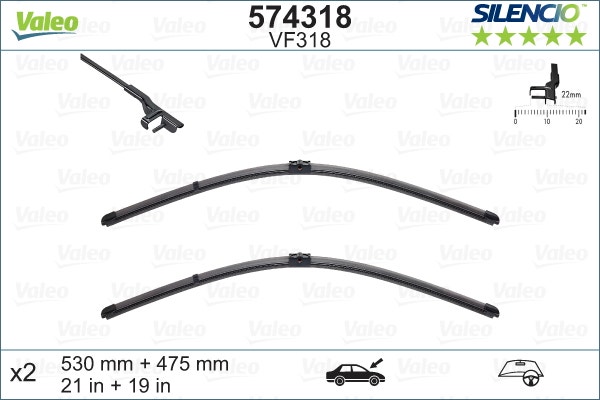 VALEO -  Silencio  Flat Blade SET
