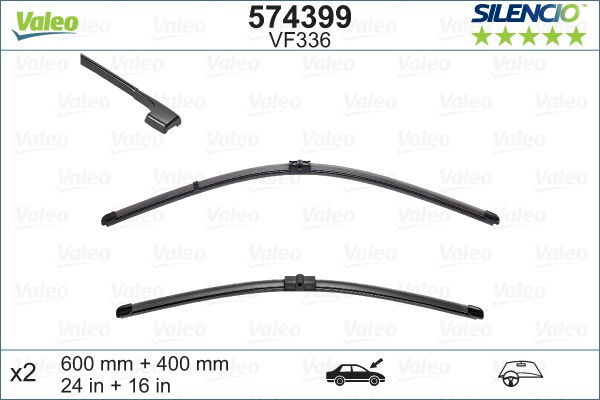 VALEO -  Wiper Blade - Silencio Set - 600mm/400mm 24"/16"