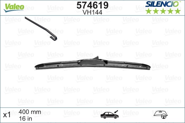 VALEO -  Wiper Blade - Silencio Hybrid - 400mm 16" - Single