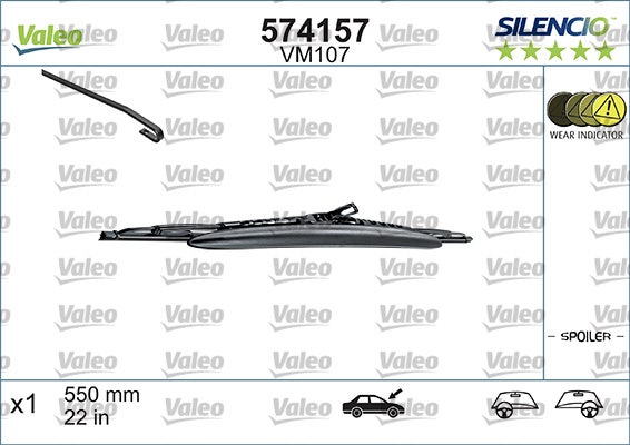 VALEO -  Wiper Blade - Silencio Conventional - 550mm 22" - Single