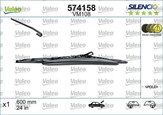 VALEO -  Wiper Blade - Silencio Conventional - 600mm 24" - Single