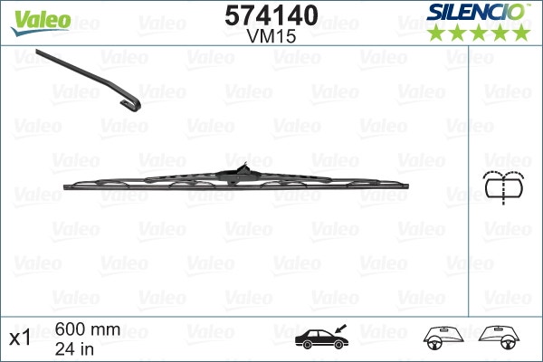 VALEO -  Wiper Blade - Silencio Conventional - 600mm 24" - Single