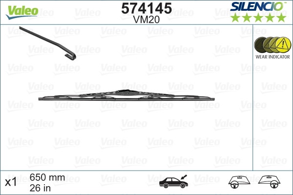 VALEO -  Wiper Blade - Silencio Conventional - 650mm 26" - Single