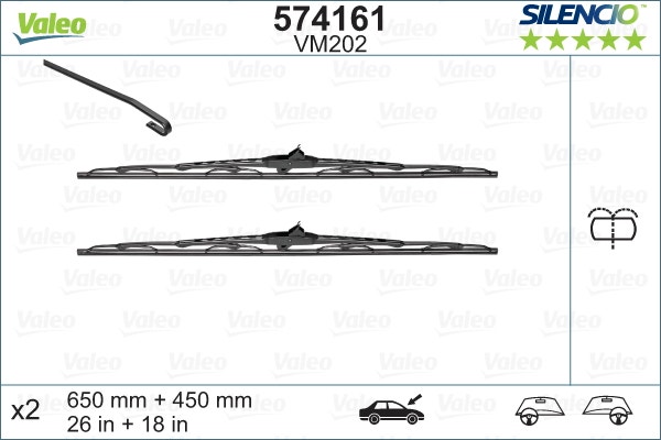 VALEO -  Wiper Blade - Silencio Conventional Set - 650mm/450mm 26"/18"