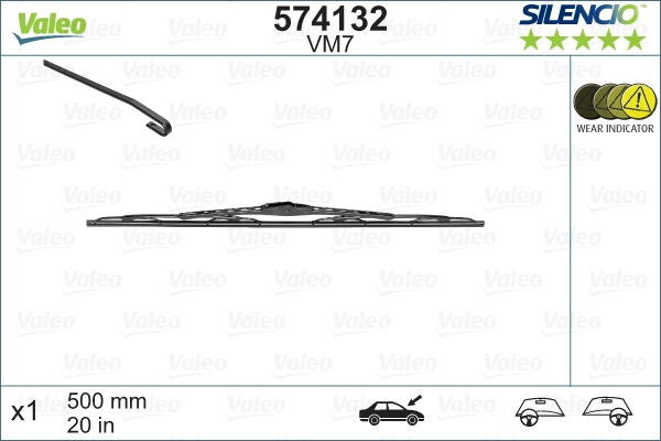 VALEO -  Wiper Blade - Silencio Conventional - 500mm 20" - Single