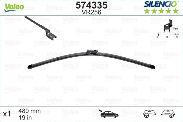 VALEO -  Wiper Blade - Silencio Single - 480mm 19" - Rear
