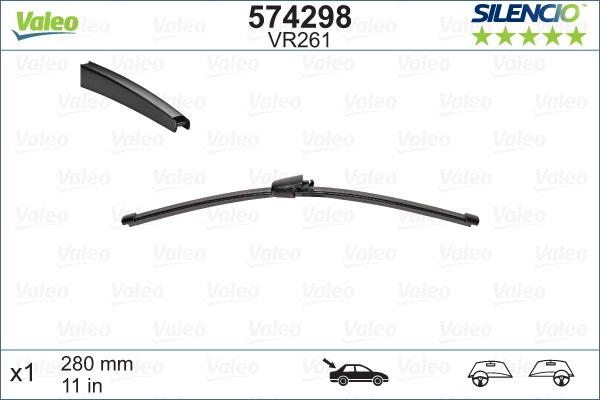 VALEO -  Wiper Blade - Silencio Single - 280mm 11" - Rear