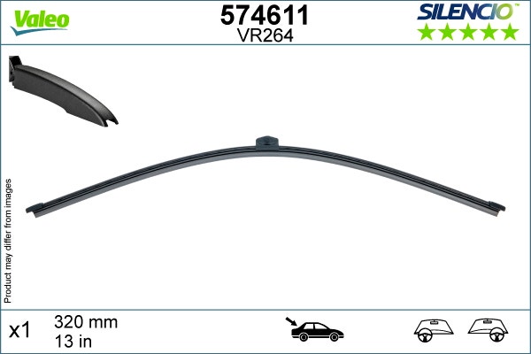 VALEO -  Wiper Blade - Silencio Single - 320mm 13" - Rear