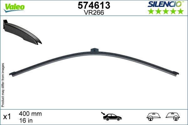 VALEO -  Wiper Blade - Silencio Single - 400mm 16" - Rear