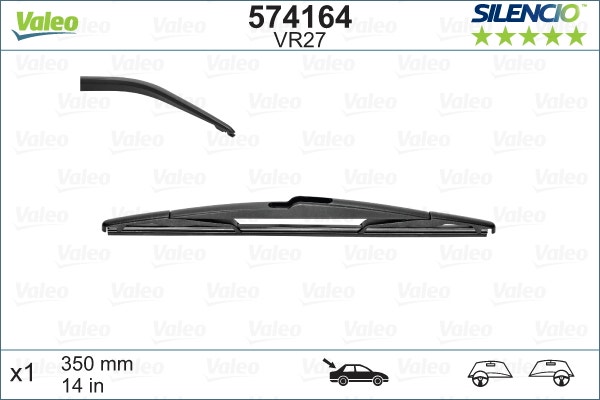 VALEO -  Wiper Blade - Silencio Single - 350mm 14" - Rear