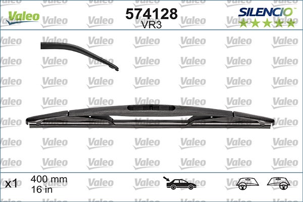VALEO -  Wiper Blade - Silencio Single - 400mm 16" - Rear