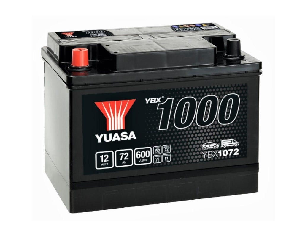 YUASA -  072 1000 Series Battery - 3 Year Warranty