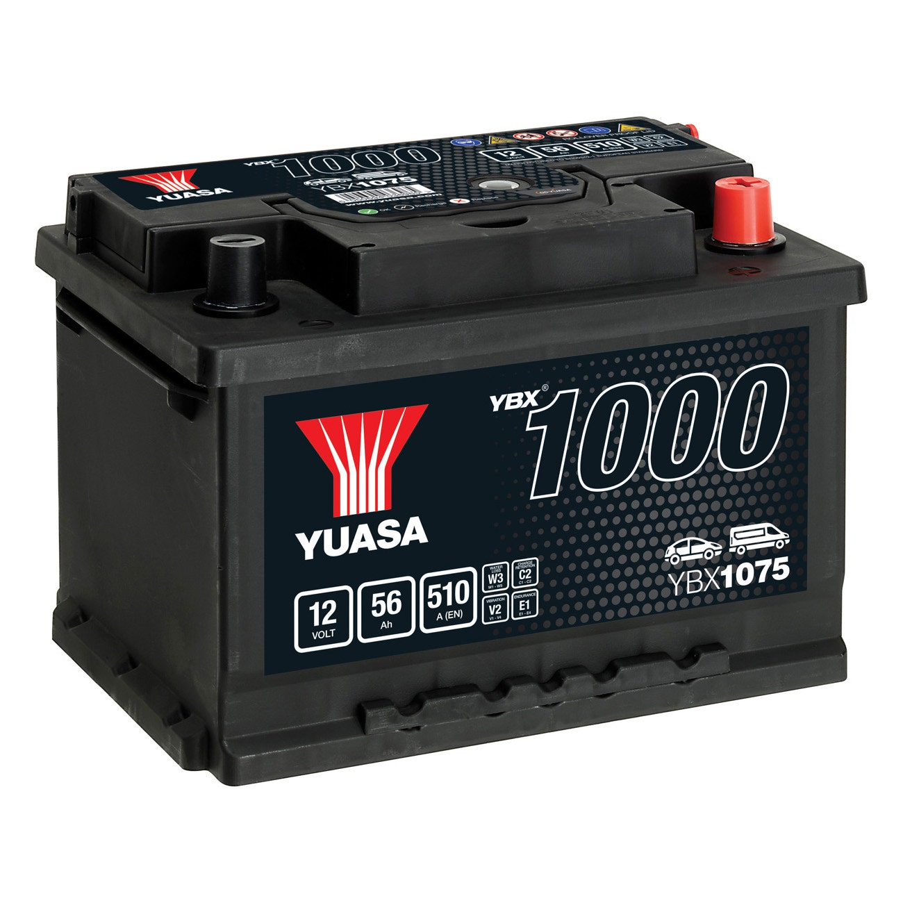 YUASA -  075 1000 Series SMF Battery - 3 Year Warranty
