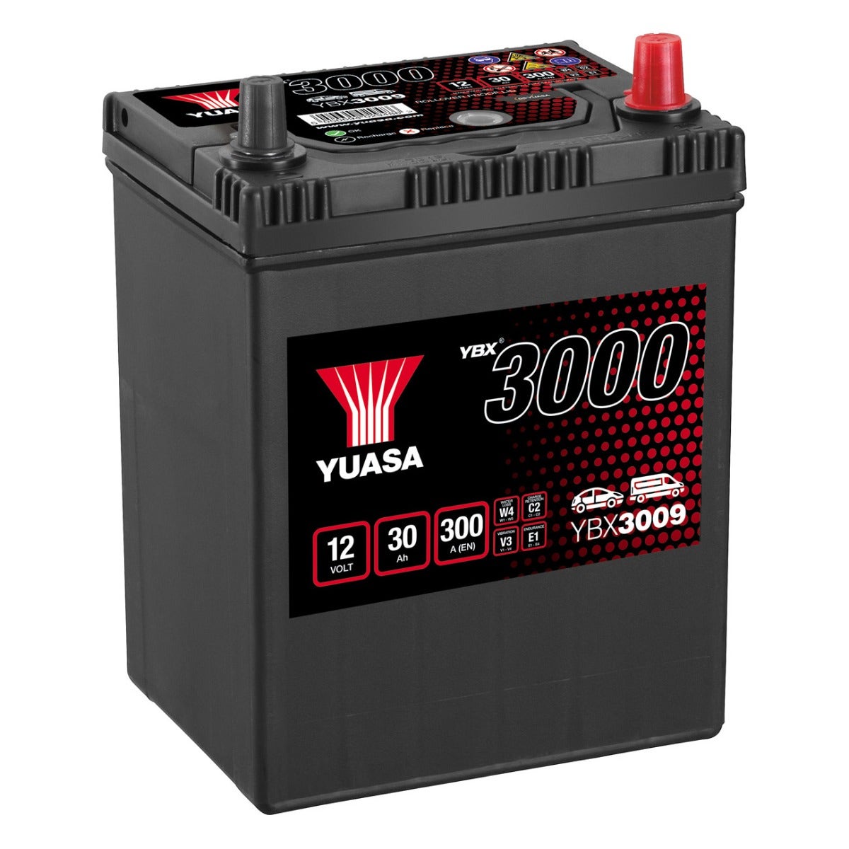 YUASA -  009 3000 Series SMF Battery - 4 Year Warranty