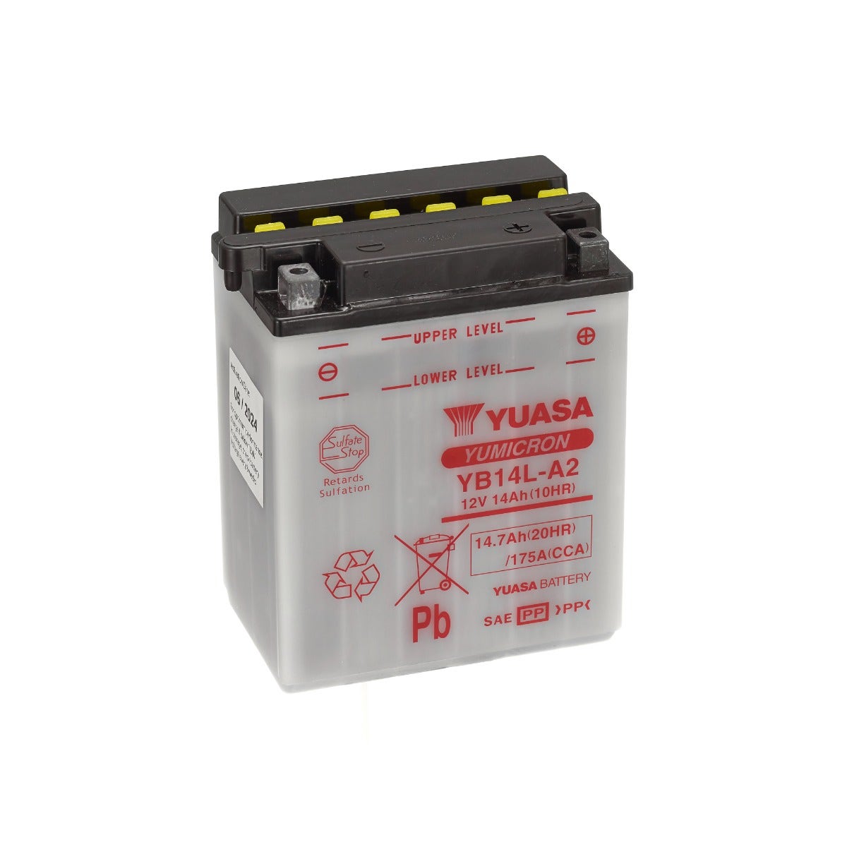 YUASA -  Yb14L-A2 (Wc) 12V Yumicron Motorcycle Battery - 1 Year Warranty
