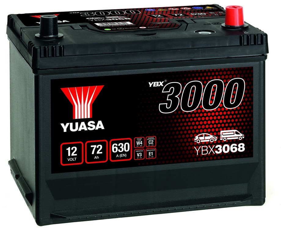 YUASA -  068 3000 Series SMF Battery - 4 Year Warranty