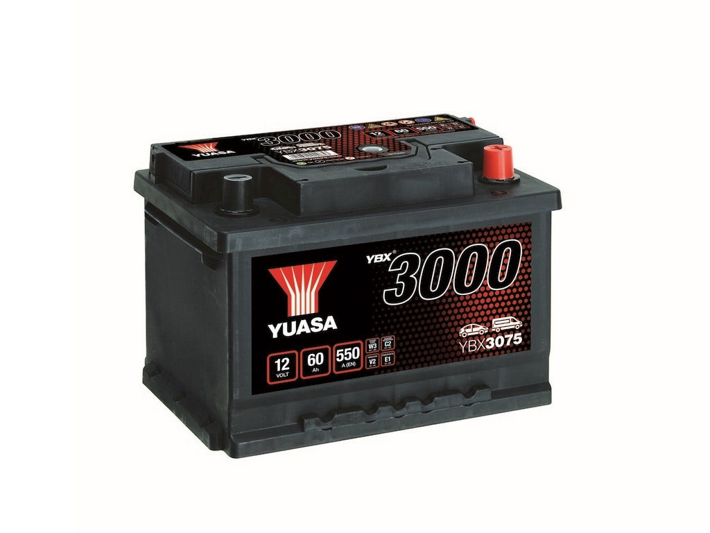 YUASA -  075 3000 Series SMF Battery - 4 Year Warranty