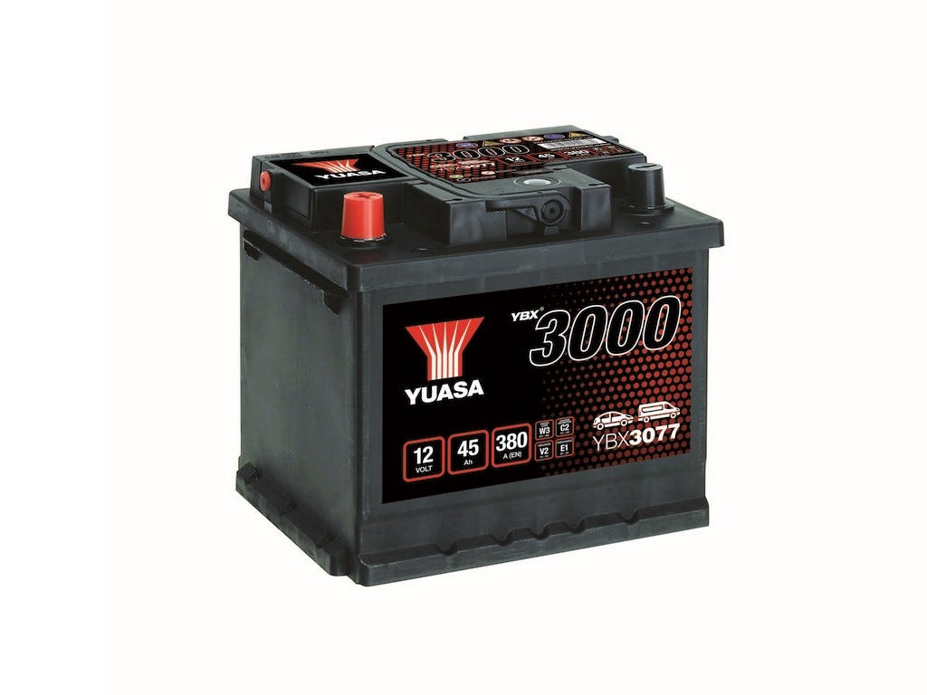 YUASA -  077 3000 Series SMF Battery - 4 Year Warranty