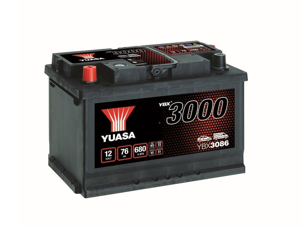 YUASA -  086 3000 Series SMF Battery - 4 Year Warranty