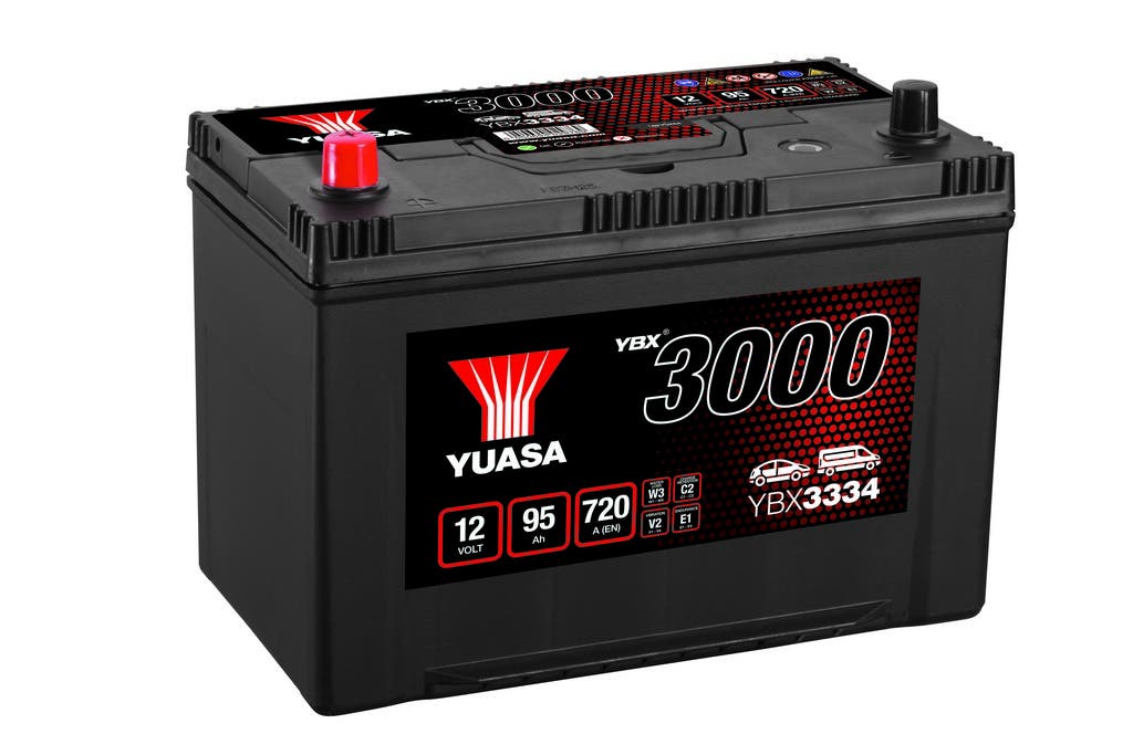 YUASA -  334 3000 Series SMF Battery - 4 Year Warranty