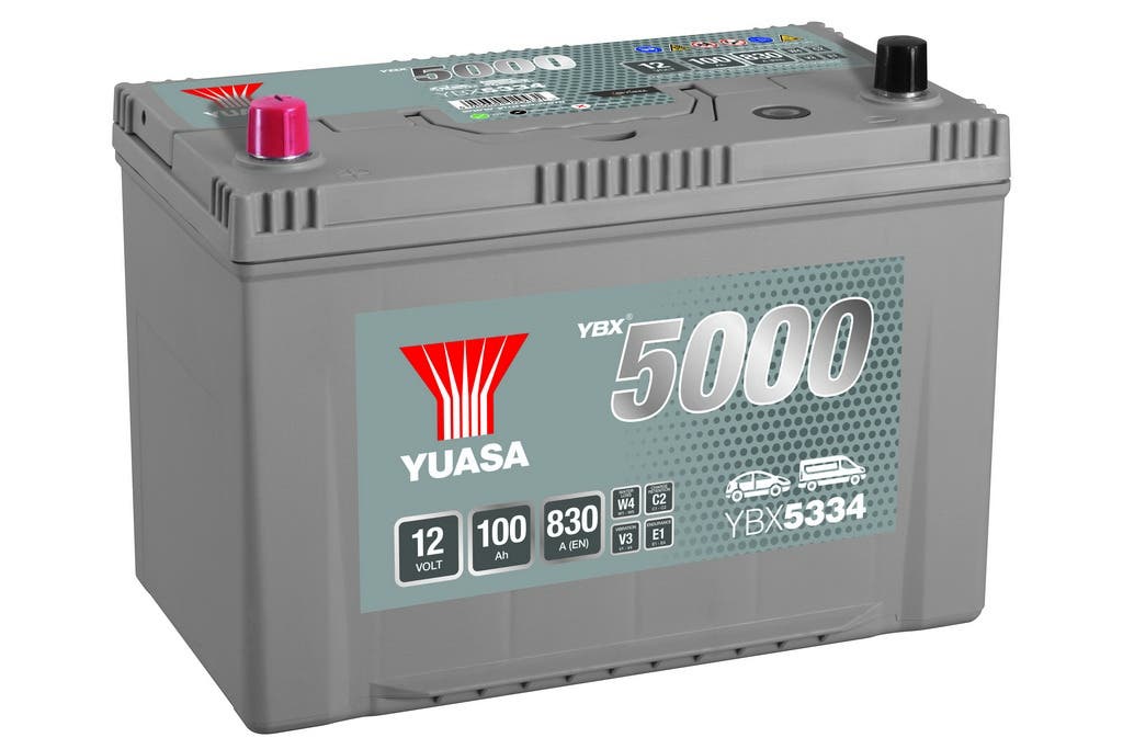 YUASA -  334 5000 Series Silver High Performance Battery - 5 Year Warranty