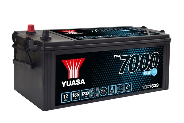 YUASA -  629 7000 Series Super Heavy Duty EFB Battery - 4 Year Warranty