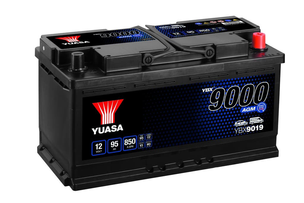 YUASA -  019 9000 Series AGM Start Stop Plus Battery - 4 Year Warranty