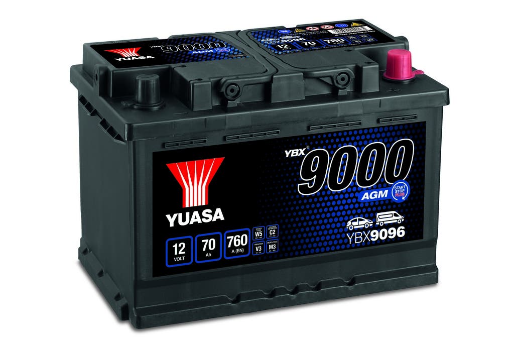 YUASA -  096 9000 Series AGM Start Stop Plus Battery - 4 Year Warranty