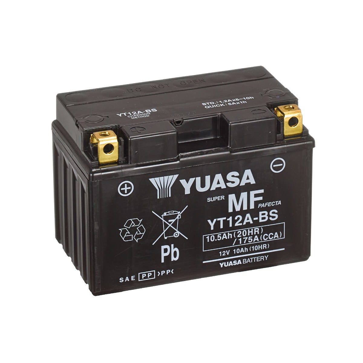 YUASA -  Yt12A-Bs (Wc) 12V Mf Vrla Motorcycle Battery - 1 Year Warranty