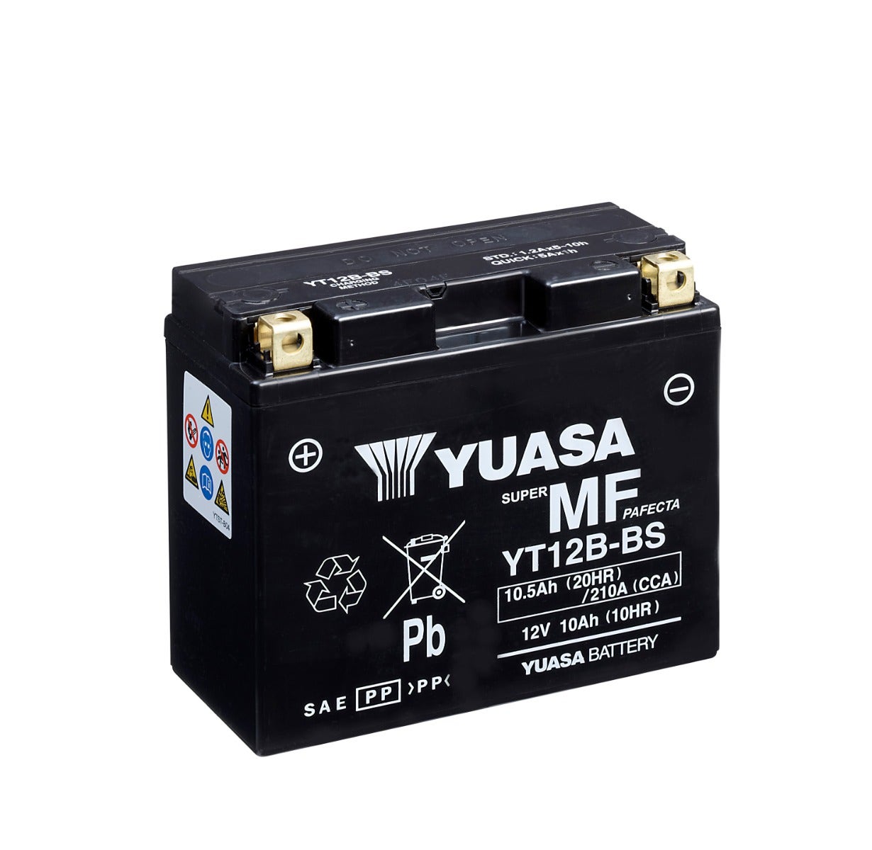 YUASA -  Yt12B-Bs (Wc) 12V Mf Vrla Motorcycle Battery - 1 Year Warranty