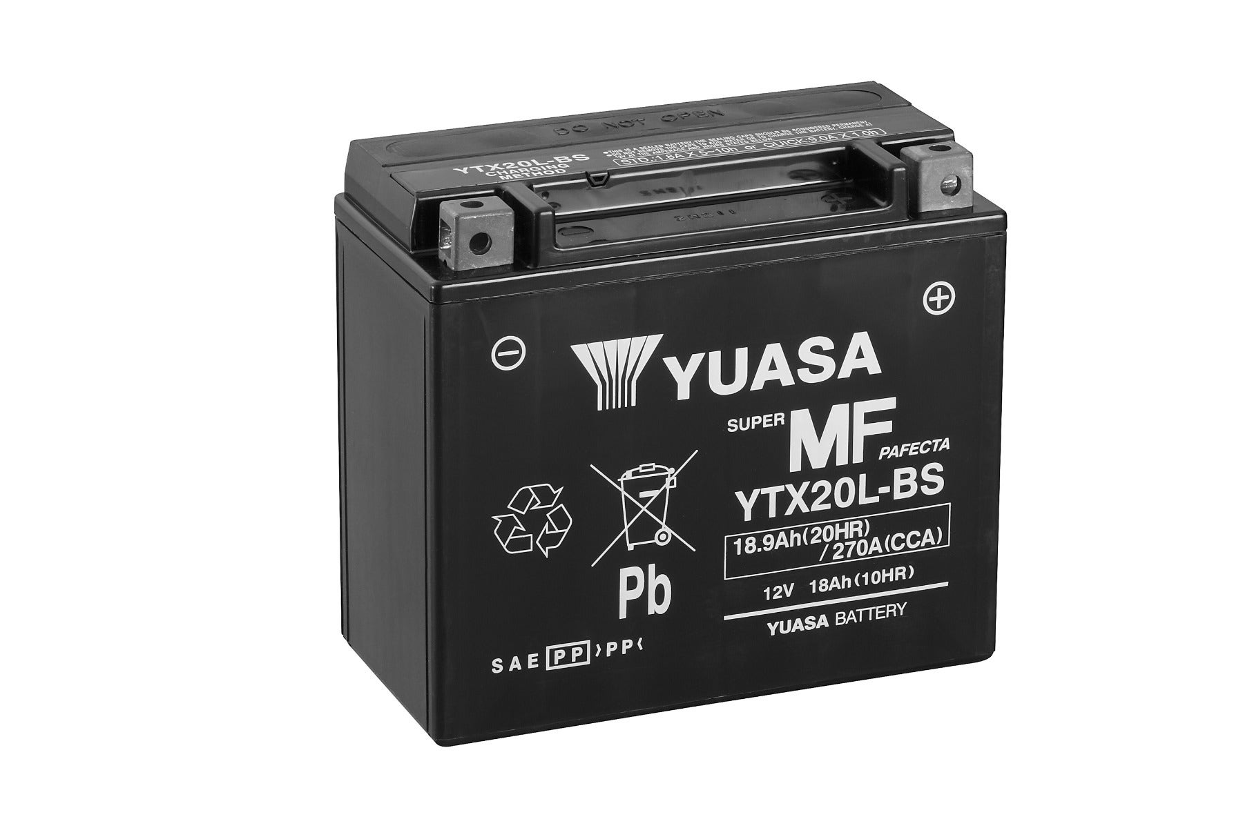 YUASA -  Ytx20L-Bs (Wc) 12V Mf Vrla Motorcycle Battery - 1 Year Warranty