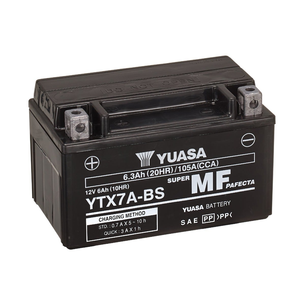 YUASA -  Ytx7A-Bs (Wc) 12V Mf Vrla Motorcycle Battery - 1 Year Warranty