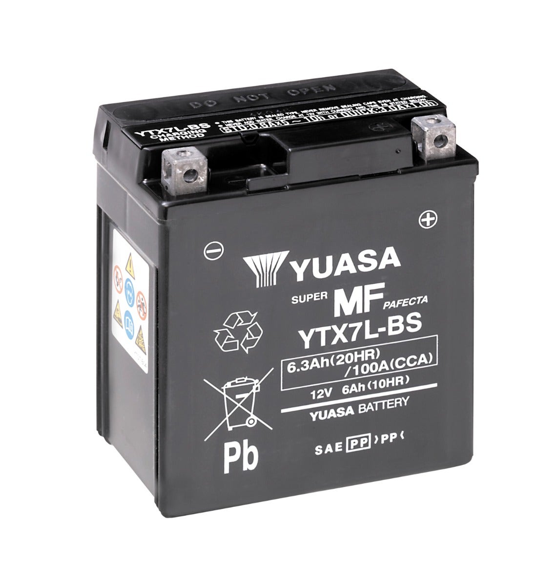 YUASA -  Ytx7L-Bs (Wc) 12V Mf Vrla Motorcycle Battery - 1 Year Warranty